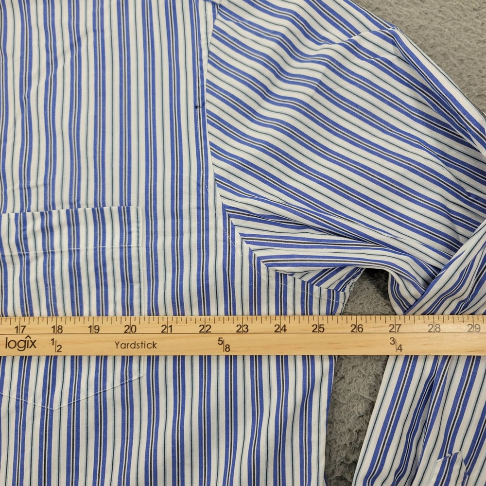 Nautica Shirt Mens XL Blue Black White Striped Casual Classic Button Up - Picture 11 of 11